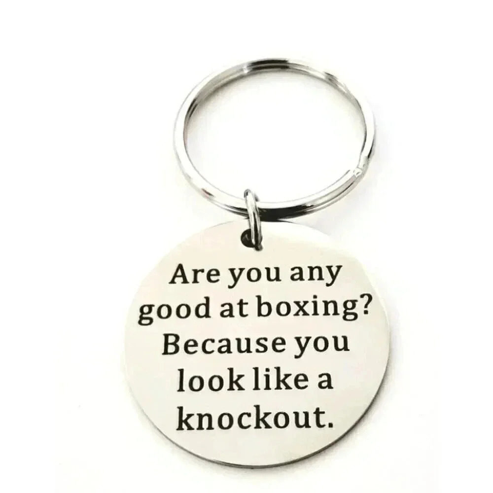 Are you any good at boxing? Cheesy partner joke keychain